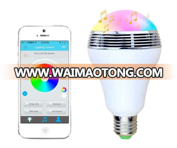 6W lamp + 3W speaker disco light bluetooth speaker bulb